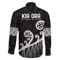 Kia Ora Maori Language Family Matching Long Sleeve Bodycon Dress and Hawaiian Shirt Te Reo Maori Koru Fern Art LT9 - Polynesian Pride
