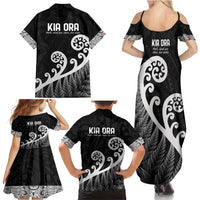 Kia Ora Maori Language Family Matching Summer Maxi Dress and Hawaiian Shirt Te Reo Maori Koru Fern Art LT9 - Polynesian Pride