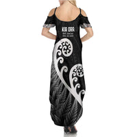 Kia Ora Maori Language Family Matching Summer Maxi Dress and Hawaiian Shirt Te Reo Maori Koru Fern Art LT9 - Polynesian Pride