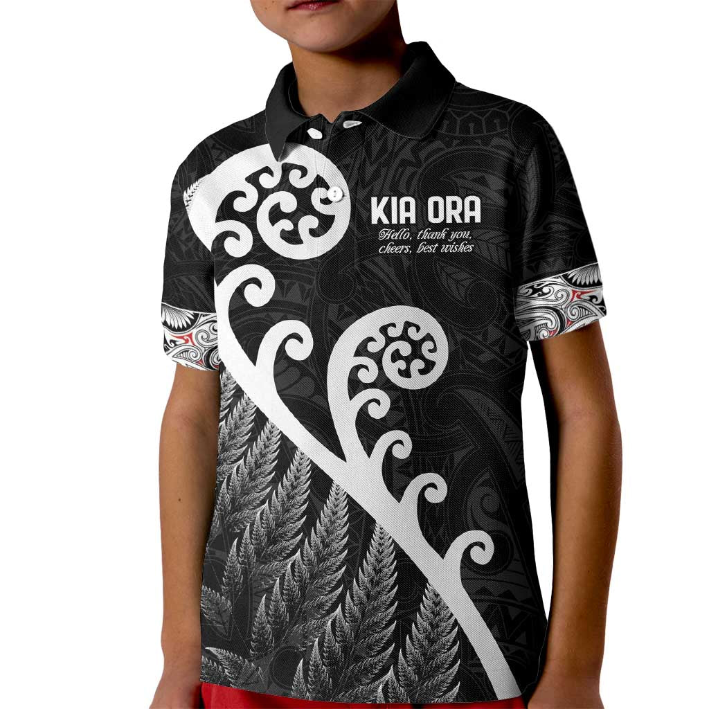 Kia Ora Maori Language Kid Polo Shirt Te Reo Maori Koru Fern Art