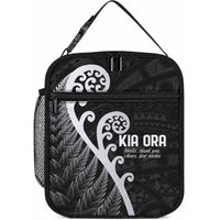 Kia Ora Maori Language Lunch Bag Te Reo Maori Koru Fern Art LT9 10.2 × 8.3 × 4.3 inch Black - Polynesian Pride