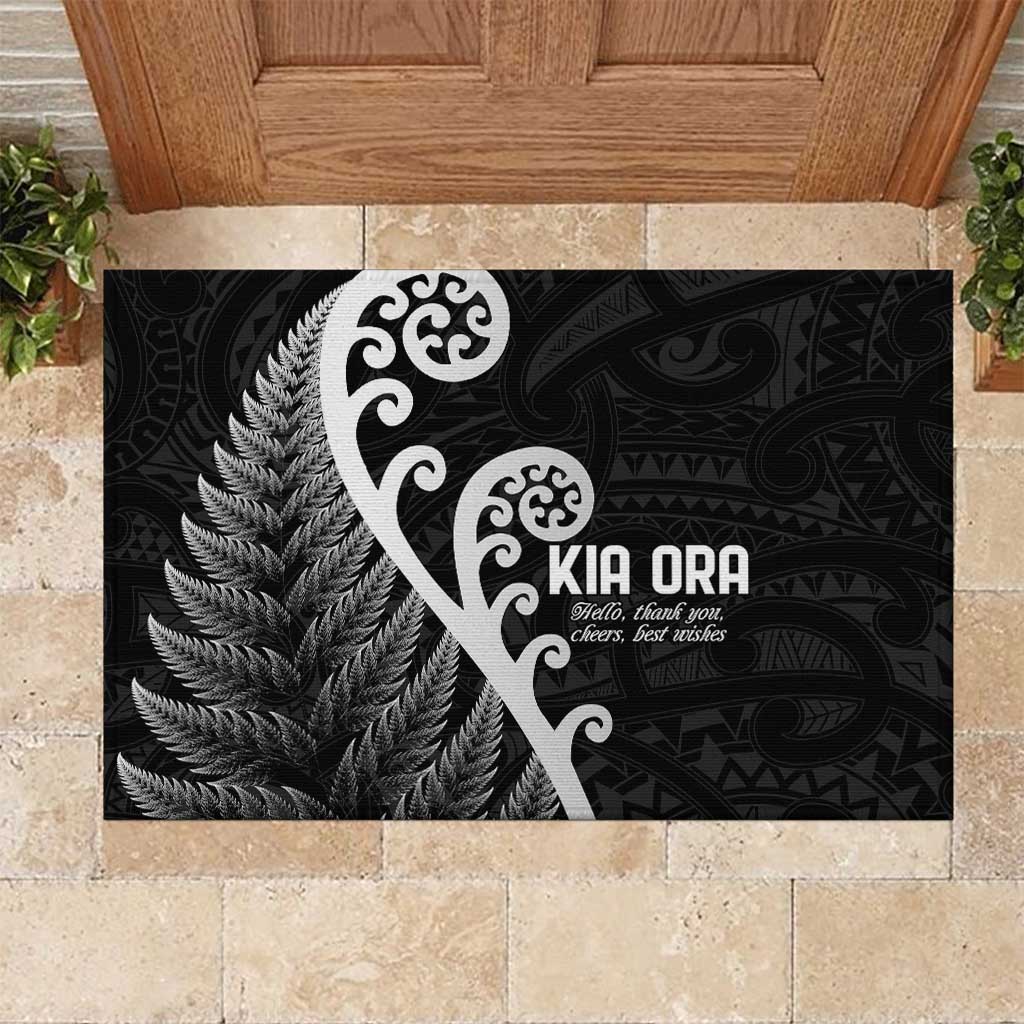 Kia Ora Maori Language Rubber Doormat Te Reo Maori Koru Fern Art