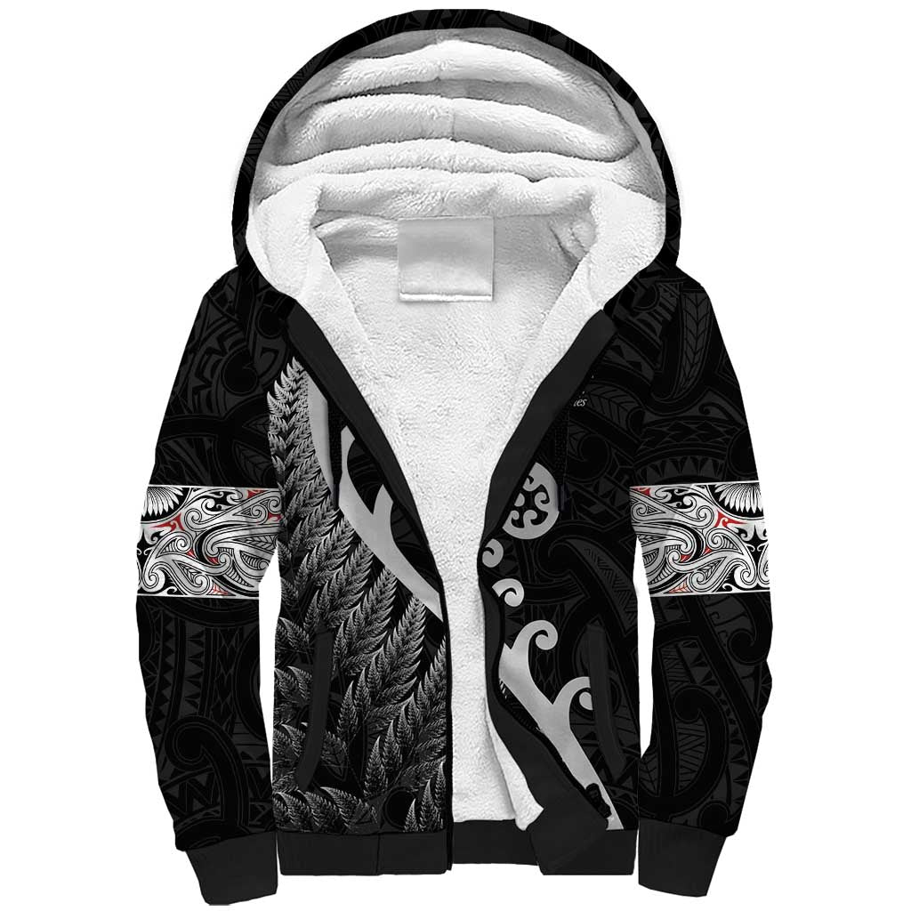 Kia Ora Maori Language Sherpa Hoodie Te Reo Maori Koru Fern Art LT9 Unisex Black - Polynesian Pride