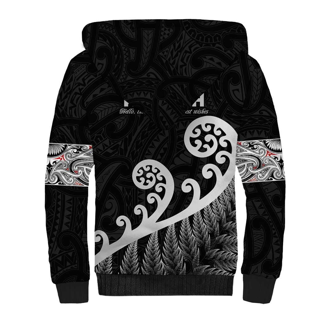 Kia Ora Maori Language Sherpa Hoodie Te Reo Maori Koru Fern Art LT9 - Polynesian Pride