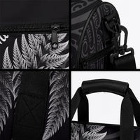 New Zealand Te Reo Māori Duffle Bag Simple Black Fern LT9 - Polynesian Pride