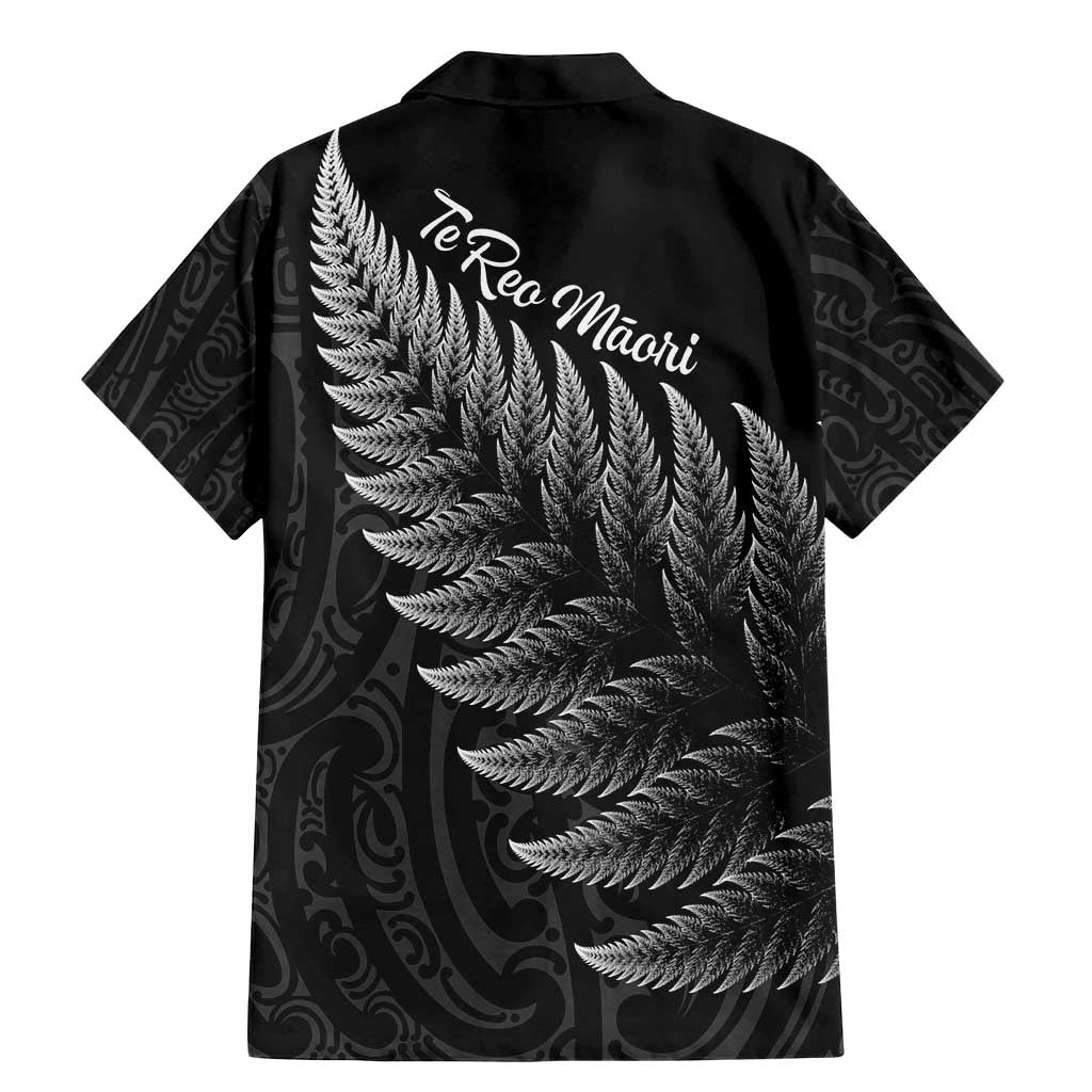 New Zealand Te Reo Mori Family Matching Mermaid Dress and Hawaiian Shirt Simple Black Fern LT9 - Polynesian Pride