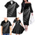 New Zealand Te Reo Māori Family Matching Off The Shoulder Long Sleeve Dress and Hawaiian Shirt Simple Black Fern