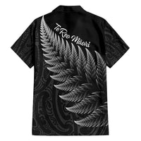 New Zealand Te Reo Mori Family Matching Off Shoulder Maxi Dress and Hawaiian Shirt Simple Black Fern LT9 - Polynesian Pride