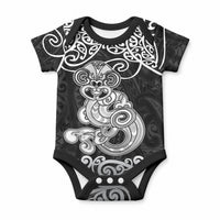 Te Reo Maori Tiki Inspired Art Baby Onesie LT9 Black - Polynesian Pride