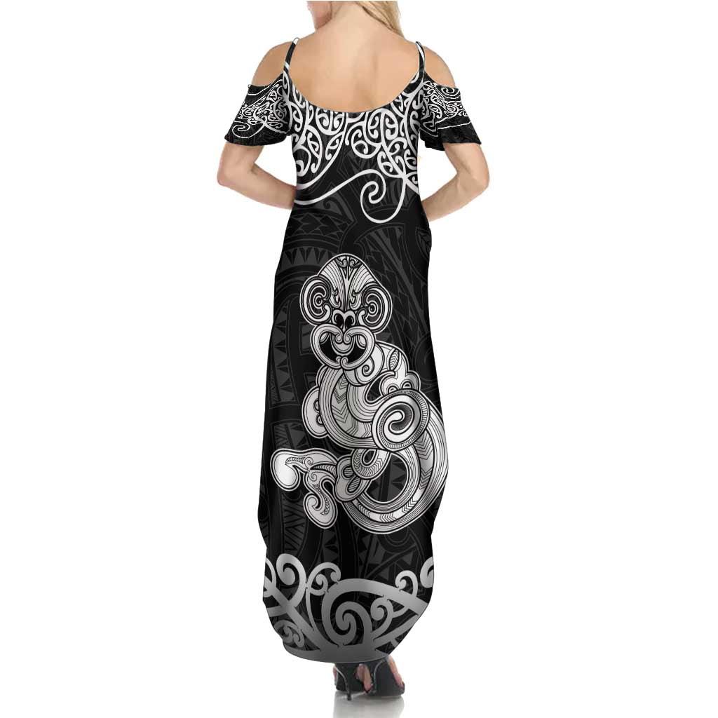 Te Reo Maori Tiki Inspired Art Family Matching Summer Maxi Dress and Hawaiian Shirt LT9 - Polynesian Pride