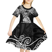 Te Reo Maori Tiki Inspired Art Kid Short Sleeve Dress