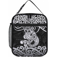Te Reo Maori Tiki Inspired Art Lunch Bag LT9 10.2 × 8.3 × 4.3 inch Black - Polynesian Pride