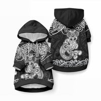 Te Reo Maori Tiki Inspired Art Pet Hoodie LT9 Pullover Black - Polynesian Pride