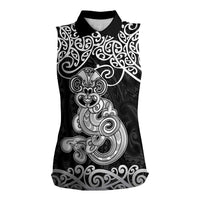 Te Reo Maori Tiki Inspired Art Women Sleeveless Polo Shirt