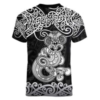 Te Reo Maori Tiki Inspired Art Women V-Neck T-Shirt