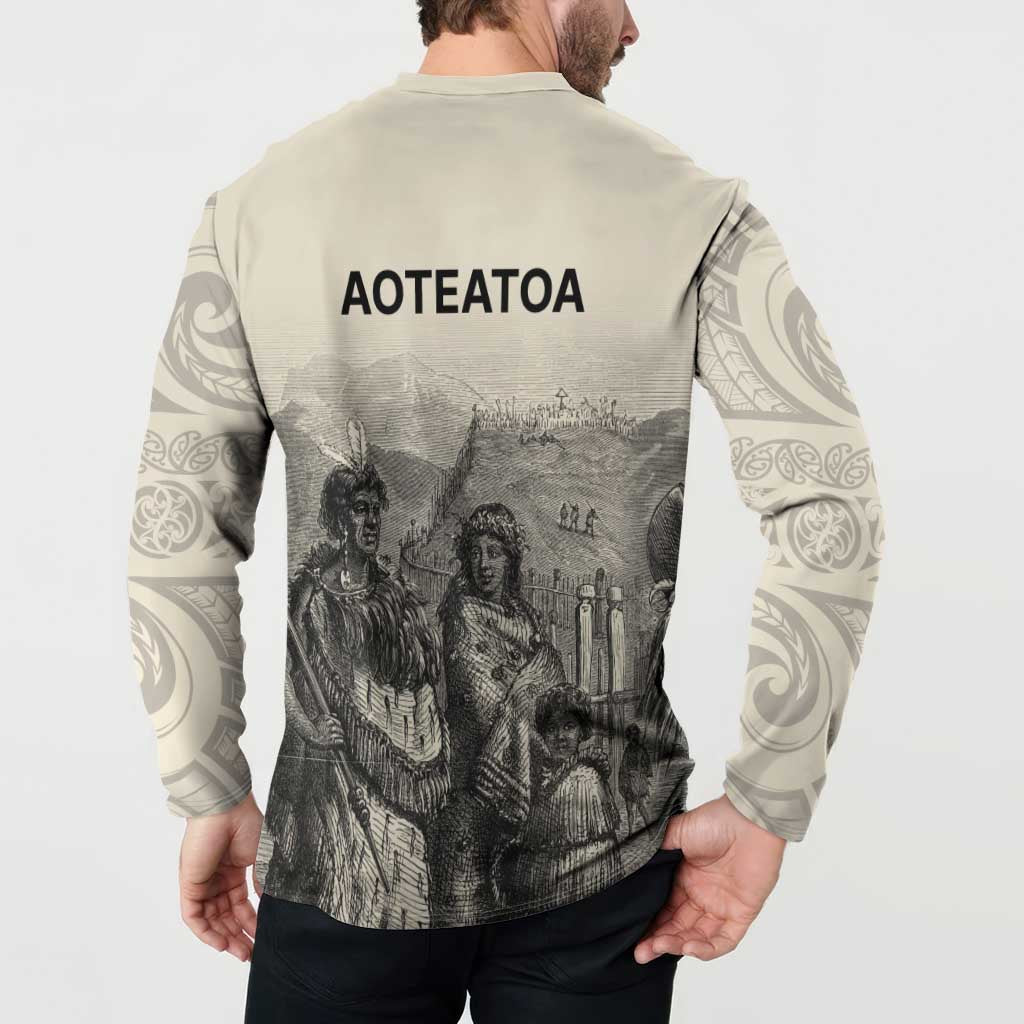 Whanau Maori Language Button Sweatshirt Te Reo Maori Inspired Art