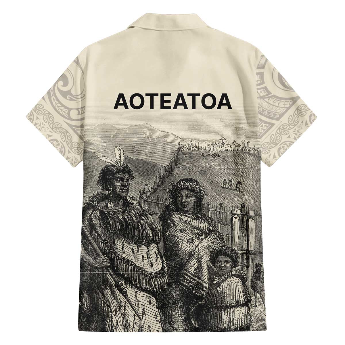 Whanau Maori Language Family Matching Off The Shoulder Long Sleeve Dress and Hawaiian Shirt Te Reo Maori Inspired Art LT9 - Polynesian Pride