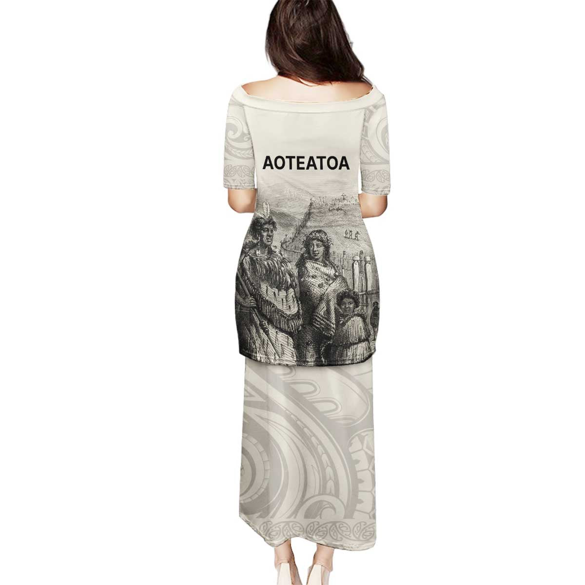 Whanau Maori Language Family Matching Puletasi and Hawaiian Shirt Te Reo Maori Inspired Art LT9 - Polynesian Pride