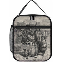 Whanau Maori Language Lunch Bag Te Reo Maori Inspired Art LT9 10.2 × 8.3 × 4.3 inch Nude - Polynesian Pride