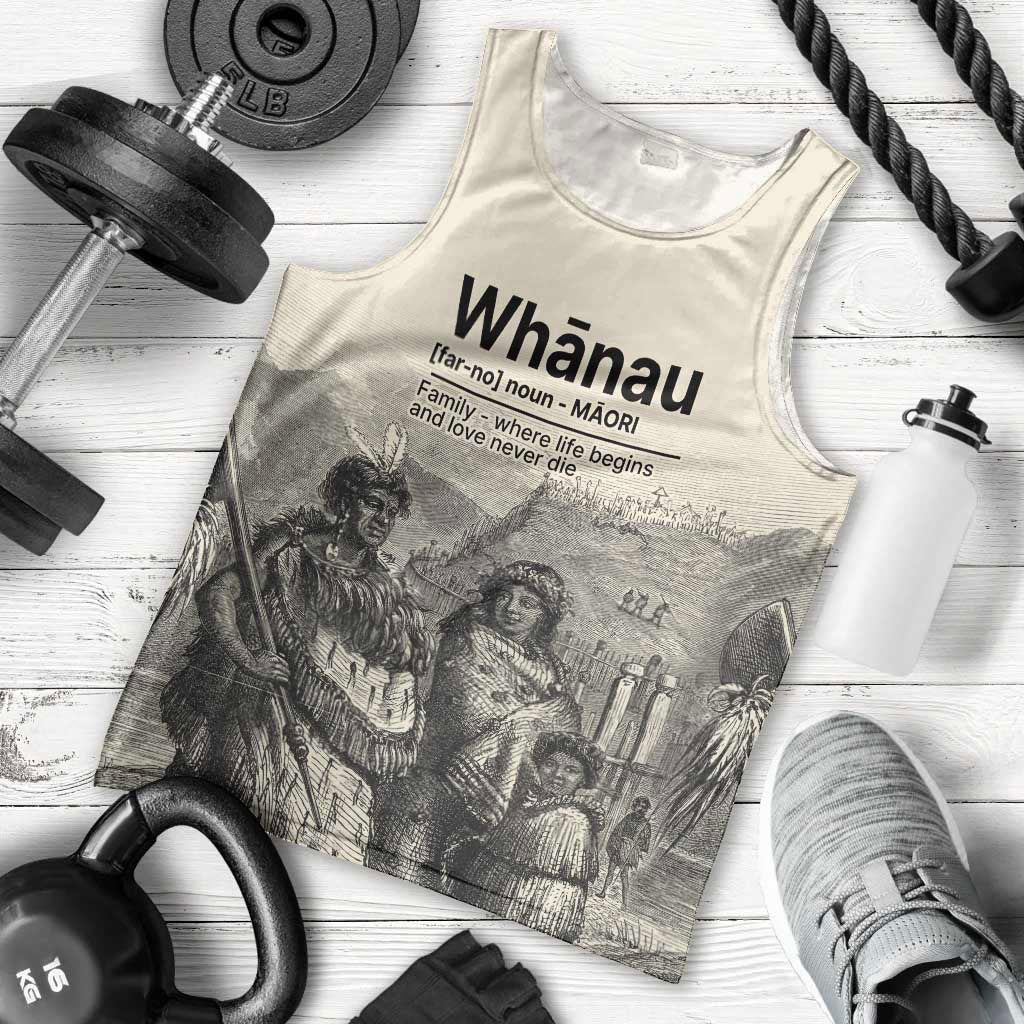 Whanau Maori Language Men Tank Top Te Reo Maori Inspired Art