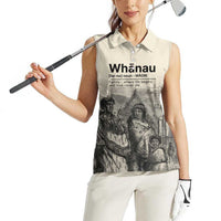 Whanau Maori Language Women Sleeveless Polo Shirt Te Reo Maori Inspired Art