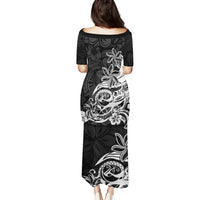 Polynesian Sunset Plumeria Puletasi Pacific Island Tribal Black Style LT9 - Polynesian Pride