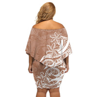 Polynesian Sunset Plumeria Off Shoulder Short Dress Pacific Island Tribal Nude Style LT9 - Polynesian Pride