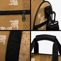 Hawaiian Quilt Block Design Duffle Bag Gold Hawaii Culture Motifs LT9 - Polynesian Pride