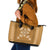 Hawaiian Quilt Block Design Leather Tote Bag Gold Hawaii Culture Motifs - Polynesian Pride