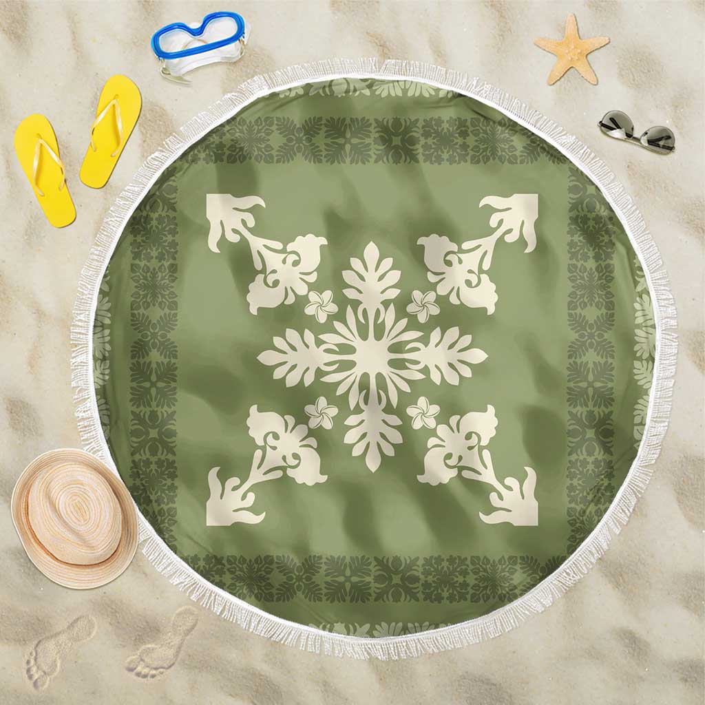 Hawaiian Quilt Block Design Beach Blanket Lime Hawaii Culture Motifs LT9 One Size 150cm Lime - Polynesian Pride