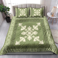 Hawaiian Quilt Block Design Bedding Set Lime Hawaii Culture Motifs LT9 - Polynesian Pride