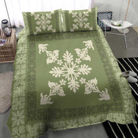 Hawaiian Quilt Block Design Bedding Set Lime Hawaii Culture Motifs LT9 - Polynesian Pride