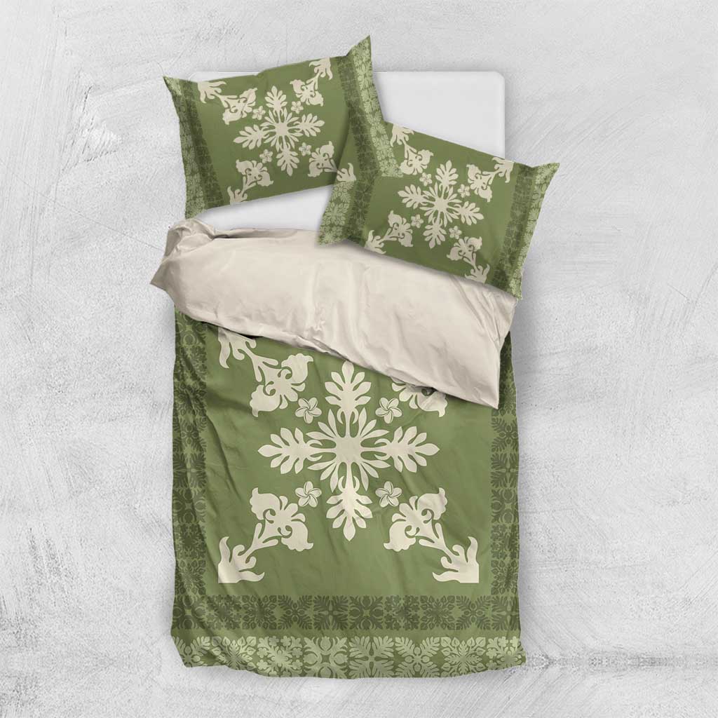 Hawaiian Quilt Block Design Bedding Set Lime Hawaii Culture Motifs LT9 US Twin 172cm x 218cm Lime - Polynesian Pride
