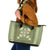 Hawaiian Quilt Block Design Leather Tote Bag Lime Hawaii Culture Motifs - Polynesian Pride