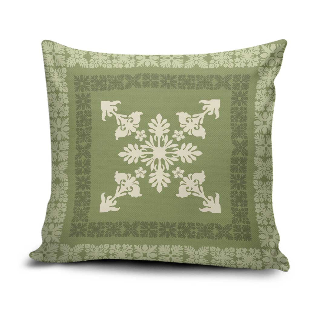 Hawaiian Quilt Block Design Pillow Cover Lime Hawaii Culture Motifs LT9 Lime - Polynesian Pride