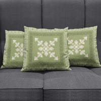 Hawaiian Quilt Block Design Pillow Cover Lime Hawaii Culture Motifs LT9 - Polynesian Pride