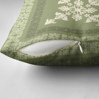 Hawaiian Quilt Block Design Pillow Cover Lime Hawaii Culture Motifs LT9 - Polynesian Pride