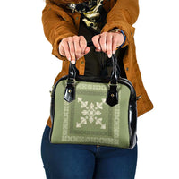 Hawaiian Quilt Block Design Shoulder Handbag Lime Hawaii Culture Motifs LT9 One Size Lime - Polynesian Pride