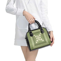 Hawaiian Quilt Block Design Shoulder Handbag Lime Hawaii Culture Motifs LT9 - Polynesian Pride