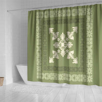 Hawaiian Quilt Block Design Shower Curtain Lime Hawaii Culture Motifs LT9 - Polynesian Pride