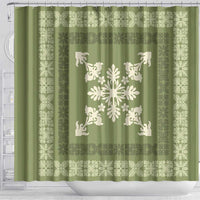 Hawaiian Quilt Block Design Shower Curtain Lime Hawaii Culture Motifs LT9 - Polynesian Pride
