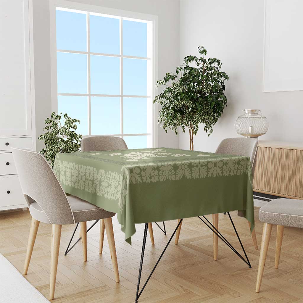 Hawaiian Quilt Block Design Tablecloth Lime Hawaii Culture Motifs - Polynesian Pride