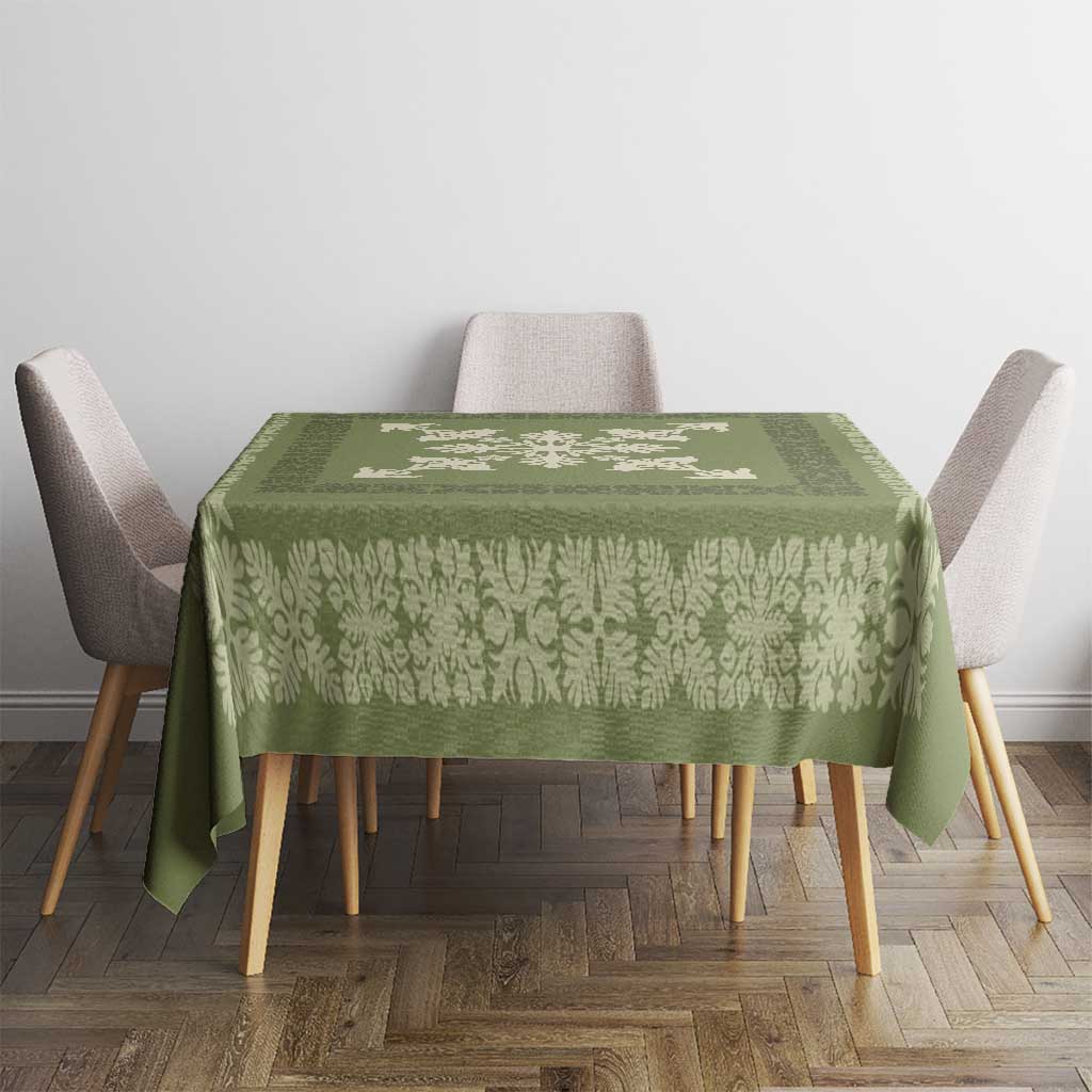 Hawaiian Quilt Block Design Tablecloth Lime Hawaii Culture Motifs - Polynesian Pride