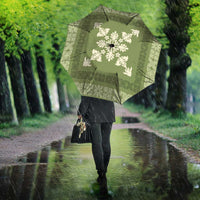 Hawaiian Quilt Block Design Umbrella Lime Hawaii Culture Motifs - Polynesian Pride