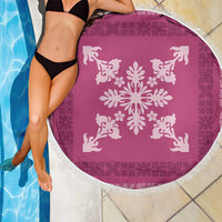 Hawaiian Quilt Block Design Beach Blanket Pink Hawaii Culture Motifs LT9 - Polynesian Pride