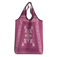 Hawaiian Quilt Block Design Grocery Bag Pink Hawaii Culture Motifs LT9 - Polynesian Pride
