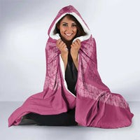 Hawaiian Quilt Block Design Hooded Blanket Pink Hawaii Culture Motifs - Polynesian Pride