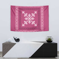 Hawaiian Quilt Block Design Tapestry Pink Hawaii Culture Motifs LT9 - Polynesian Pride