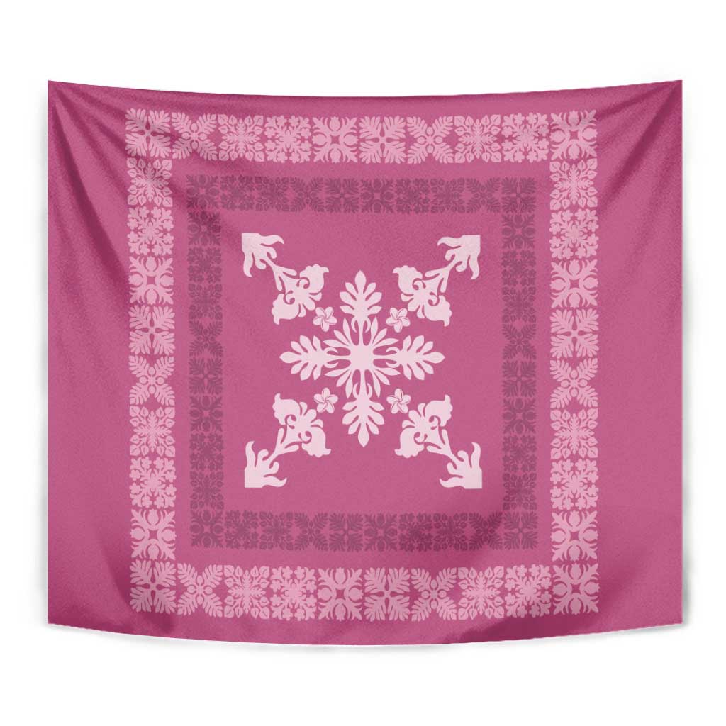 Hawaiian Quilt Block Design Tapestry Pink Hawaii Culture Motifs LT9 - Polynesian Pride