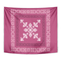 Hawaiian Quilt Block Design Tapestry Pink Hawaii Culture Motifs LT9 - Polynesian Pride
